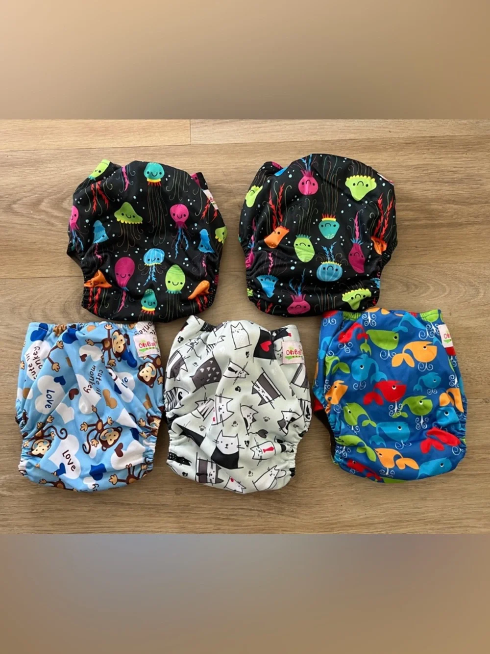 Ohbabyka Baby Cloth Diaper Pocket Covers Set of 5